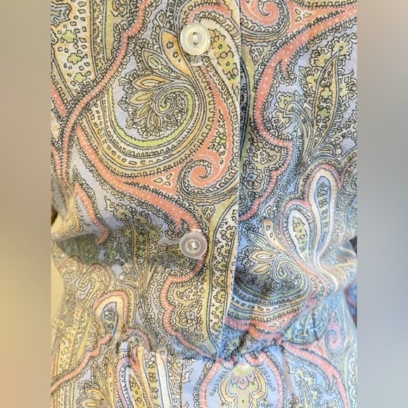 Vintage 70s - 80s Bedford Fair paisley button front dress - collared long sleeve - Picture 7 of 16